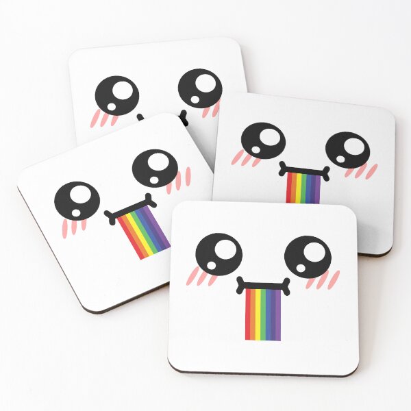 Item preview, Cute kawaii blushing confused drooling rainbow face designed and sold by BlushyPrint.