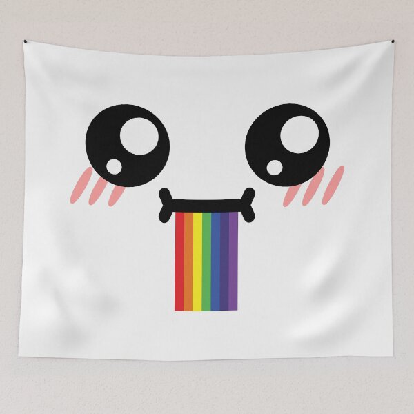Item preview, Cute kawaii blushing confused drooling rainbow face designed and sold by BlushyPrint.