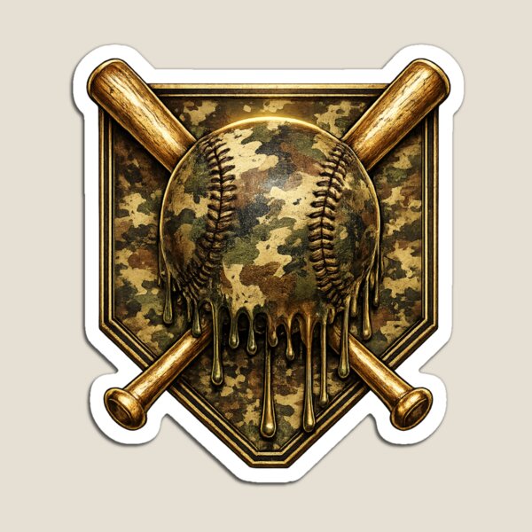 Item preview, Camo Baseball, Dripping Baseball, Military Camouflage Sports Design designed and sold by DesignDenDo ⭐⭐⭐⭐⭐.