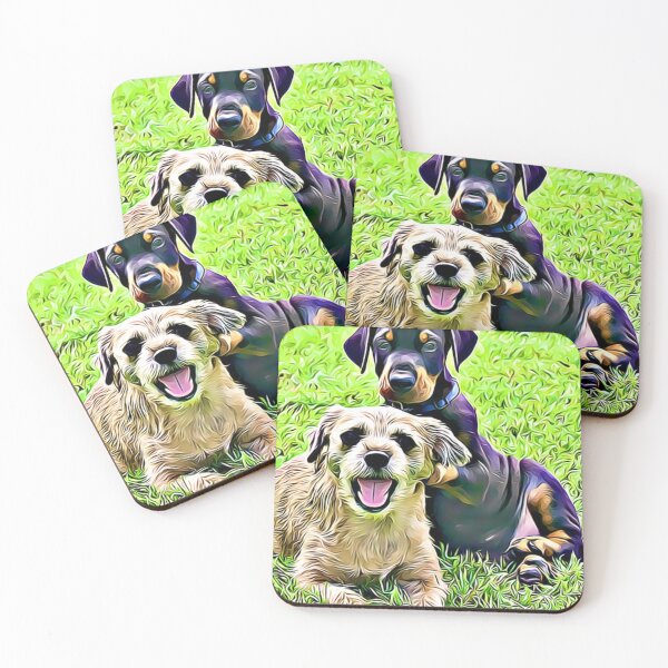 Item preview, Two dogs resting in the grass. designed and sold by ZoroDesign.