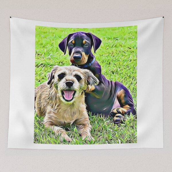 Item preview, Two dogs resting in the grass. designed and sold by ZoroDesign.