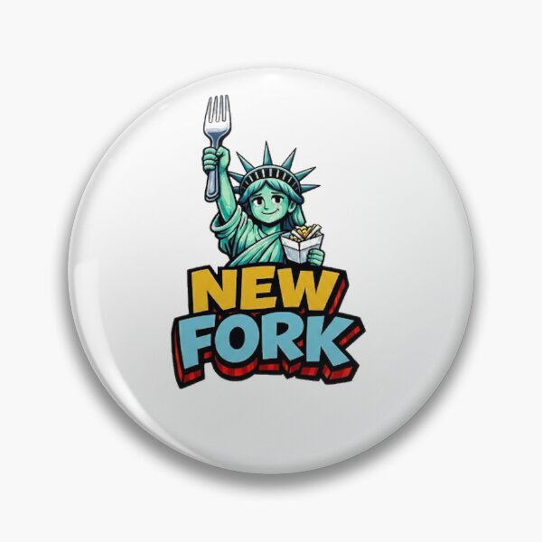 Item preview, New Fork – Statue of Liberty con Patatine e Forchetta | Design Umoristico Food & City designed and sold by GCCloverCo.