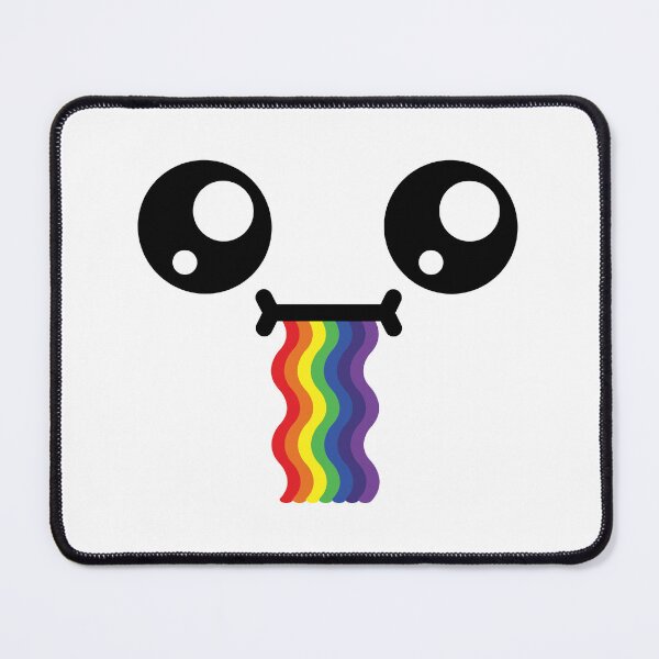 Item preview, Cute kawaii confused wavy drooling rainbow face designed and sold by BlushyPrint.