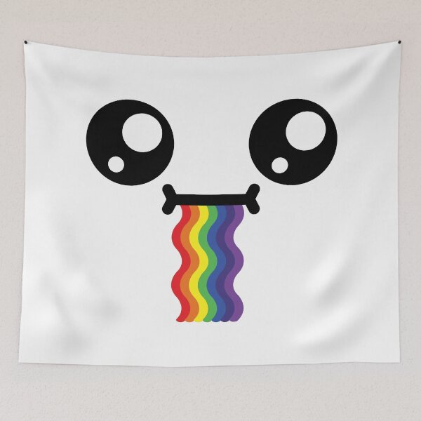 Item preview, Cute kawaii confused wavy drooling rainbow face designed and sold by BlushyPrint.