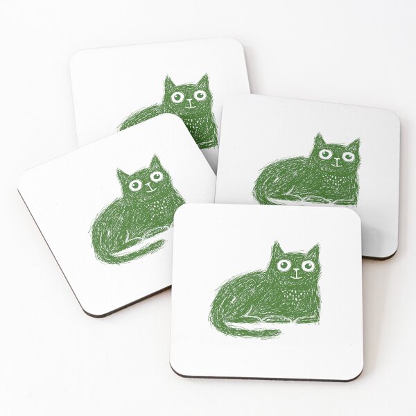 Item preview, Goofy Green Doodle Cat Shirt – Cats & Vibes designed and sold by PhokaPhokich.