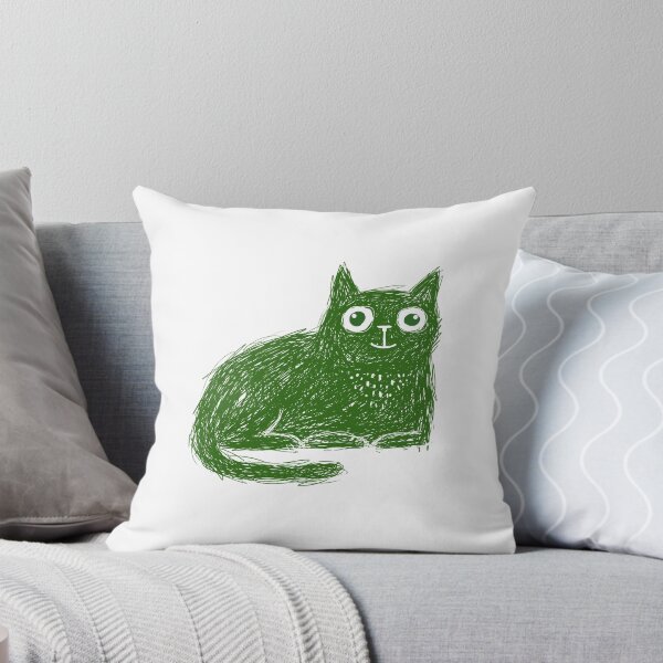 Item preview, Goofy Green Doodle Cat Shirt – Cats & Vibes designed and sold by PhokaPhokich.