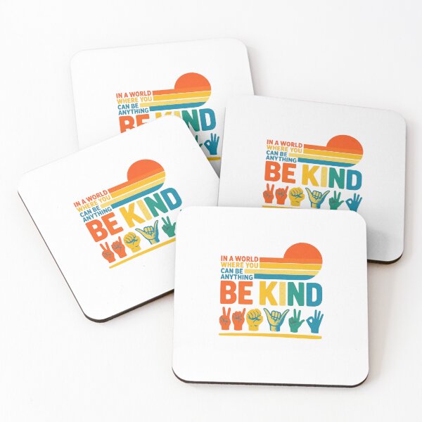 Item preview, Be Kind Sign Language Quote — Retro Sunset ASL Typography | Kindness Matters Design designed and sold by Colorful-Garden.
