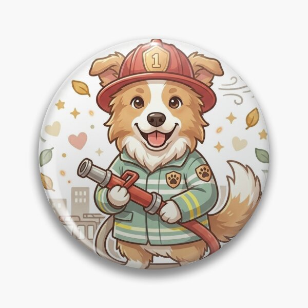 Item preview, BESTSELLER Firefighter Border Collie Hero Sticker – Cute City Rescue Dog Action Aesthetic Design designed and sold by wildbest.