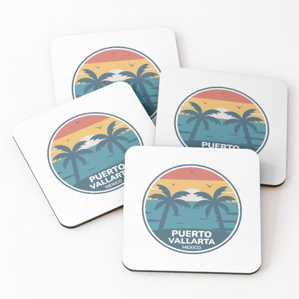 Item preview, Puerto Vallarta Mexico - Retro Sunset Beach Palm Trees Travel designed and sold by Shape Snip Studio.