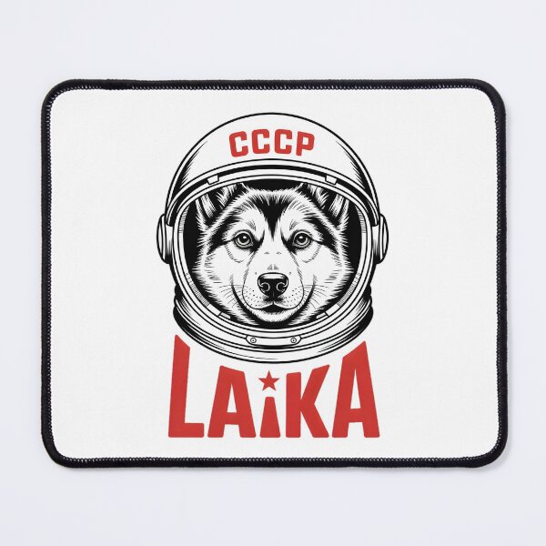 Item preview, Laika Space Dog - CCCP Soviet Cosmonaut Astronaut Retro Space Design designed and sold by ArcticFoxStudio.