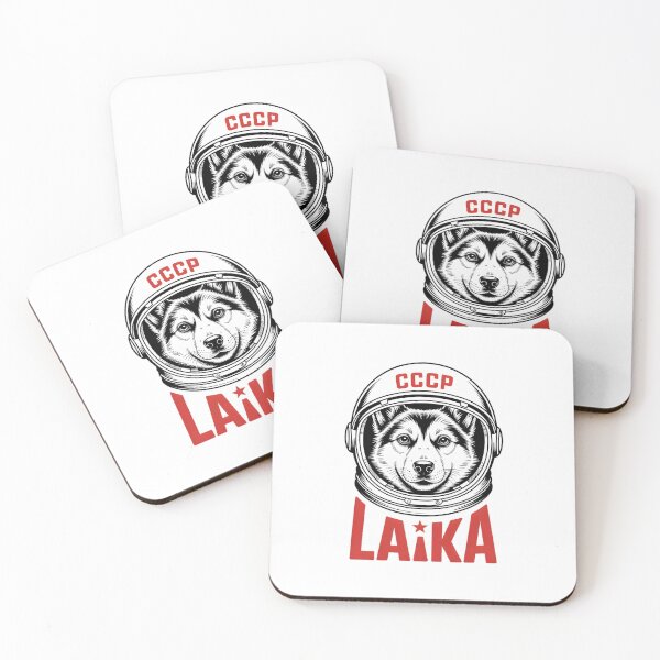 Item preview, Laika Space Dog - CCCP Soviet Cosmonaut Astronaut Retro Space Design designed and sold by ArcticFoxStudio.