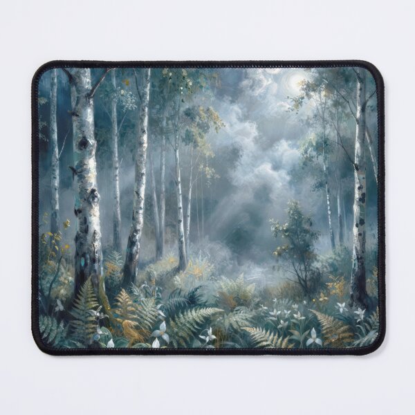 Item preview, Spring Trilliums in a Moonlit Birch Forest designed and sold by Maria Dryfhout.