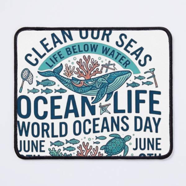 Item preview, World Oceans Day Whale Art - Clean Our Seas - Ocean Life Save The Blue designed and sold by AetherEcho.