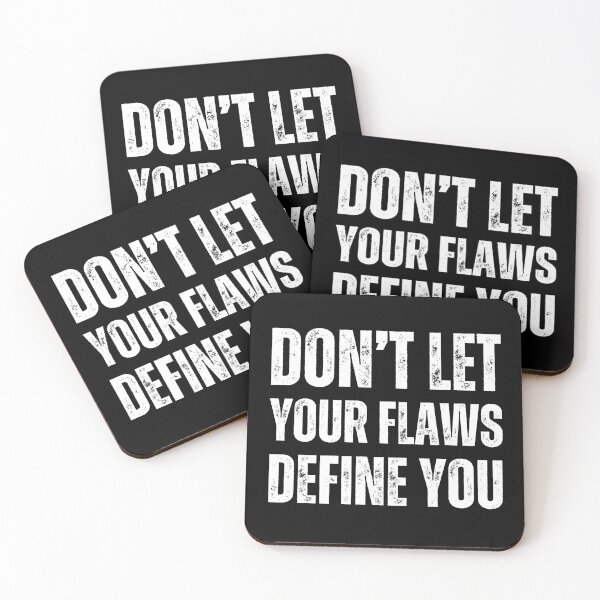 Item preview, Don’t Let Your Flaws Define You – Bold White on Black Distressed Motivational Typography Design designed and sold by GFamilyC.