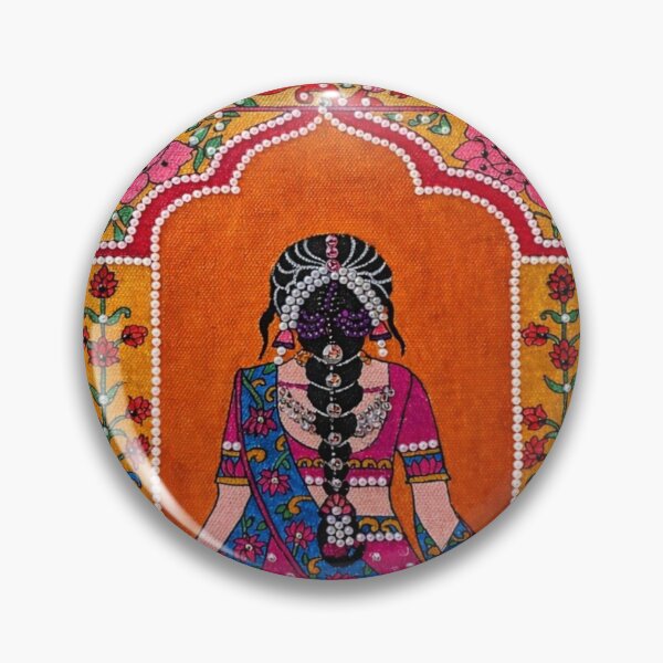 Item preview, Royal Indian Bridal Folk Art | Traditional Rajasthani Lippan Style Portrait designed and sold by Srishti Khaiwal.