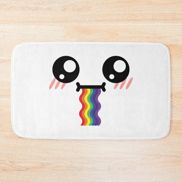 Item preview, Cute kawaii blushing wavy confused drooling rainbow face designed and sold by BlushyPrint.
