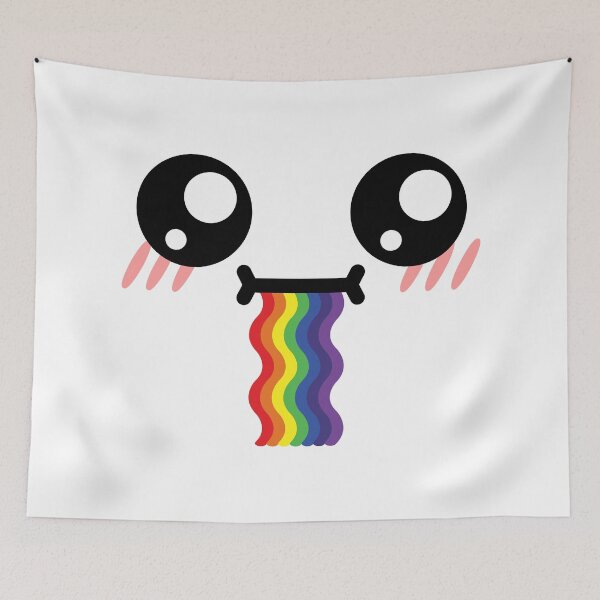 Item preview, Cute kawaii blushing wavy confused drooling rainbow face designed and sold by BlushyPrint.