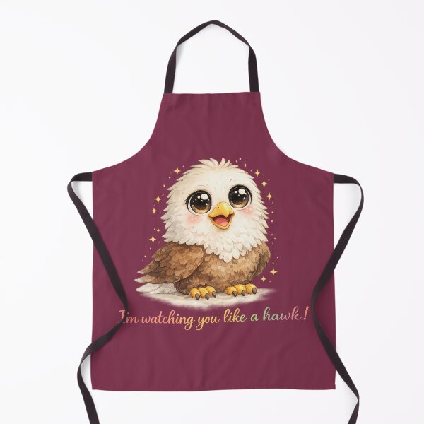 Item preview, Cute Big-Eyed Eagle Pastel Watercolor Icon with Stylish “I’m Watching You Like a Hawk!” designed and sold by StickyDelights.