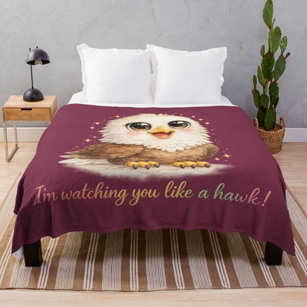 Item preview, Cute Big-Eyed Eagle Pastel Watercolor Icon with Stylish “I’m Watching You Like a Hawk!” designed and sold by StickyDelights.