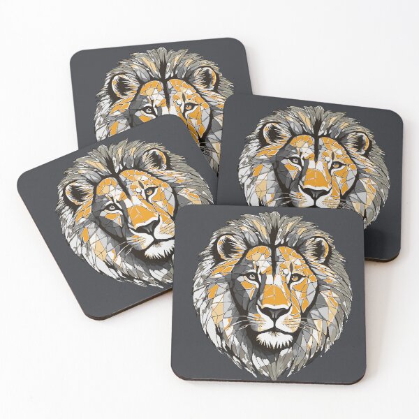 Item preview, Geometric Fragmented Lion – Modern Animal Art designed and sold by Tklezardesigns.