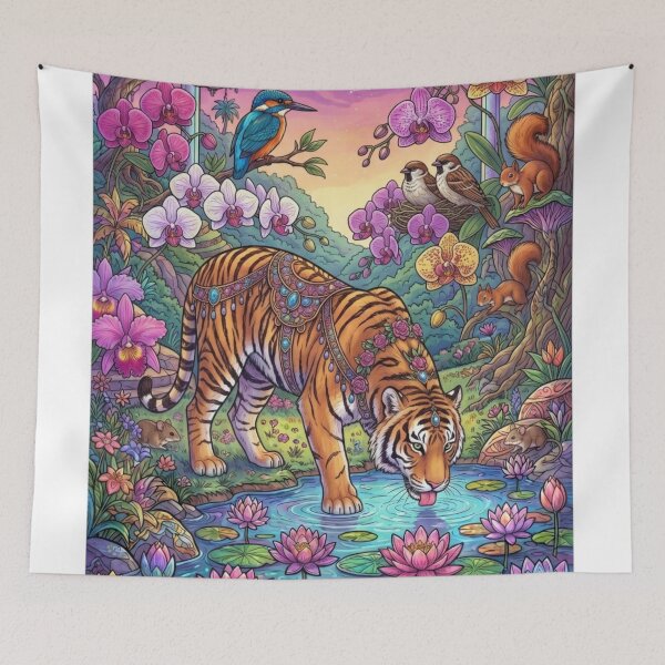 Item preview, The Tiger and the Lotus Pond designed and sold by PP&RAINBOW SHOP.