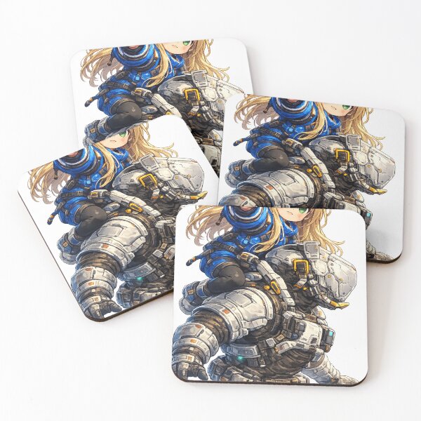 Item preview, Neon Bond – Girl & Mech Soldier designed and sold by bashhonkdesign.