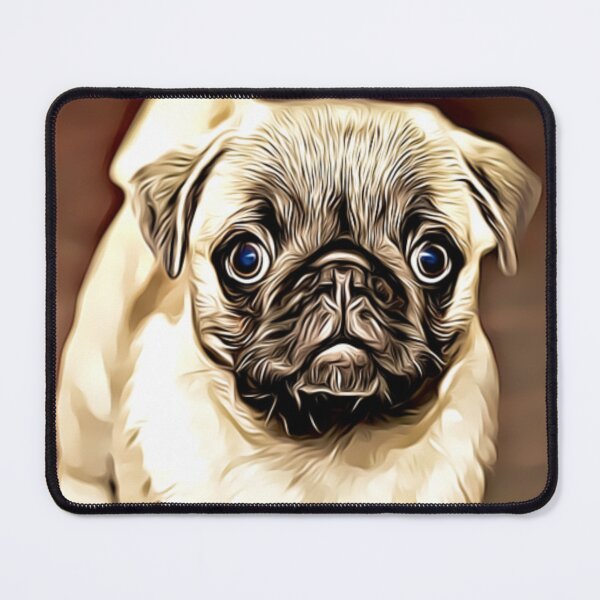 Item preview, A fawn pug puppy with wide, curious eyes. designed and sold by ZoroDesign.