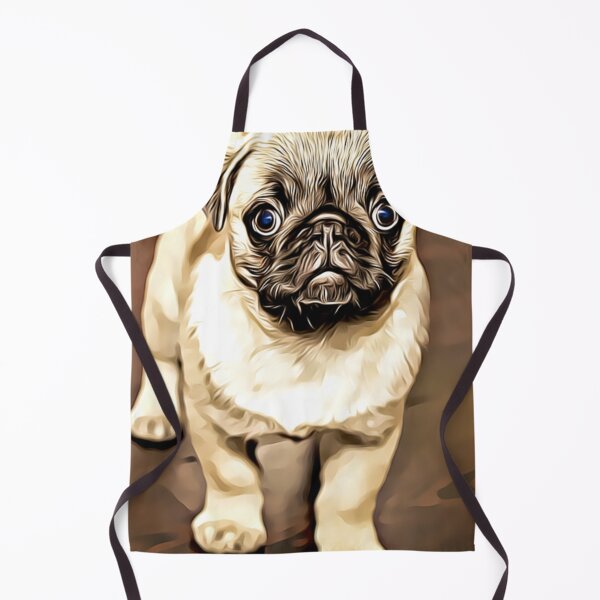 Item preview, A fawn pug puppy with wide, curious eyes. designed and sold by ZoroDesign.
