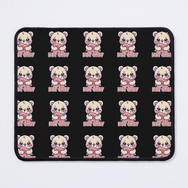 Item preview, Not Okay Cute Crying Bear Sticker | Sad Kawaii Bear Emotional Mood Aesthetic designed and sold by sochadesigner.