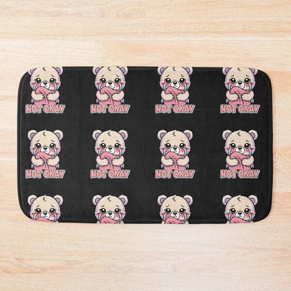 Item preview, Not Okay Cute Crying Bear Sticker | Sad Kawaii Bear Emotional Mood Aesthetic designed and sold by sochadesigner.