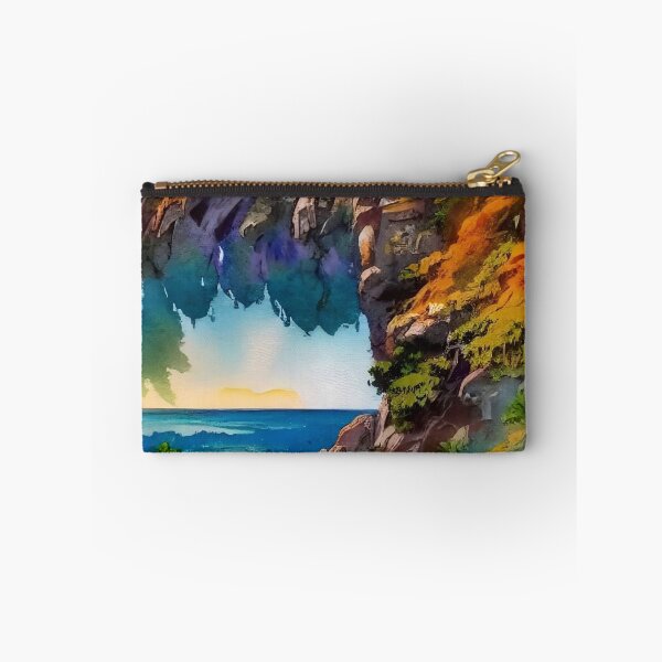 Item preview, Surreal Floating Cliffs Lighthouse Watercolor designed and sold by Serene Strokes Art.