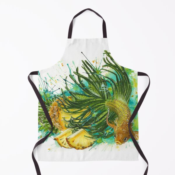 Item preview, Pineapple Betta Fish - Watercolor Painting designed and sold by The Art of Victoria Pfeiffer.