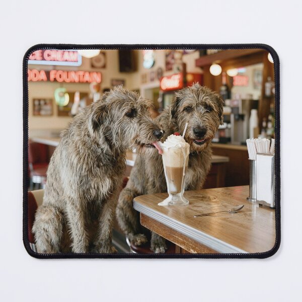 Item preview, Irish Wolfhounds Sharing a Root Beer Float designed and sold by Maria Dryfhout.