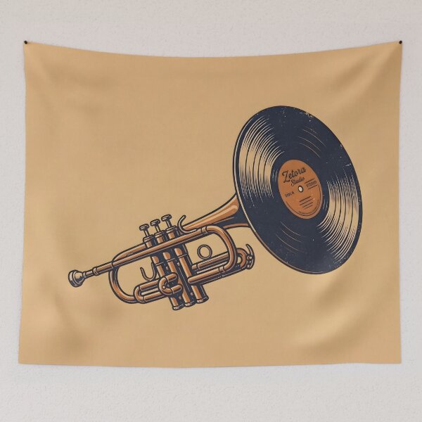 Item preview, Retro Trumpet Vinyl Record Anatomy designed and sold by ZETORA Studio.