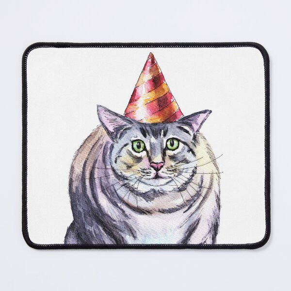 Item preview, Funny Surprised Guilty Cat Watercolor – Cute Chubby Birthday Cat designed and sold by art-tee-ua.