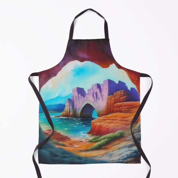 Item preview, Secret Cave View of Ancient Coastal Ruins designed and sold by Serene Strokes Art.