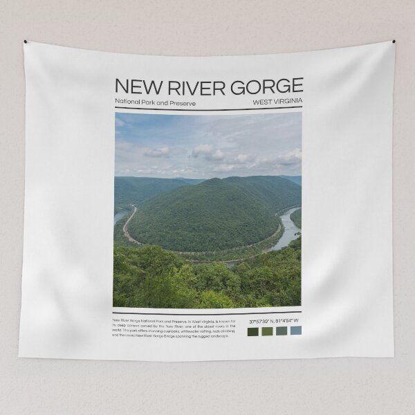 Item preview, New River Gorge National Park and Preserve - West Virginia designed and sold by StudioRedKoala.