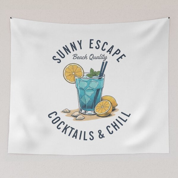 Item preview, Sunny Escape Blue Cocktail Beach Art designed and sold by Mary Ney.