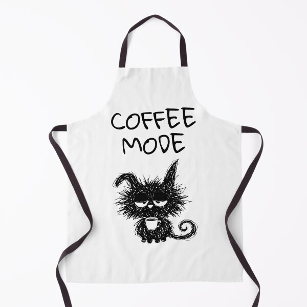 Item preview, Black Cat Coffee Mode | Minimalist Doodle Cat Meme designed and sold by moodiecatshop.