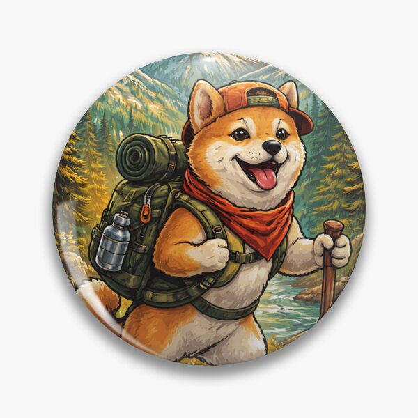 Aperçu de l'œuvre Randonnée joyeuse avec un Shiba Inu sous l'éclipse créée et vendue par TomDob.