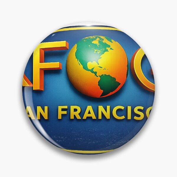 Item preview, KFOG logo featuring bold, dimensional lettering with the iconic globe centerpiece, now simplified to highlight “San Francisco. designed and sold by PIXEL POP DESIGNS - Beyond the Norm!.