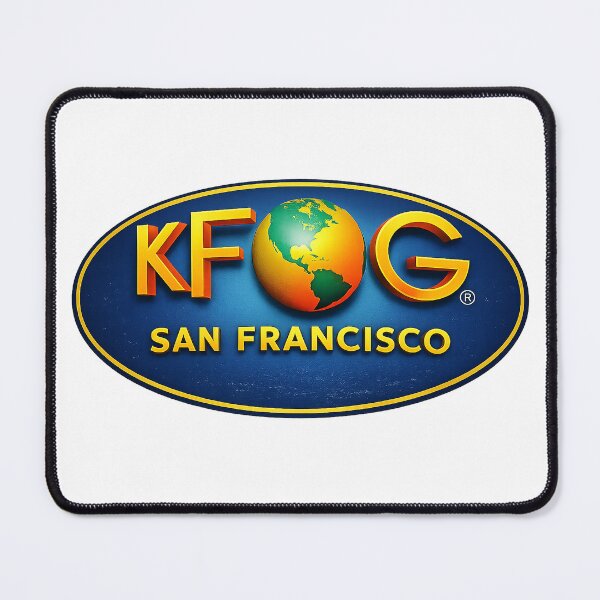 Item preview, KFOG logo featuring bold, dimensional lettering with the iconic globe centerpiece, now simplified to highlight “San Francisco. designed and sold by PIXEL POP DESIGNS - Beyond the Norm!.