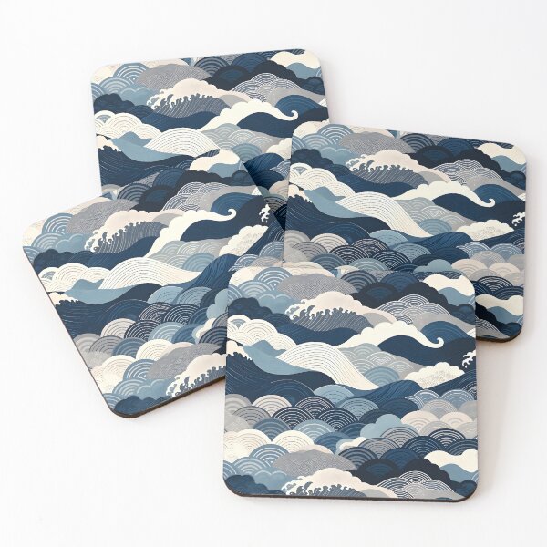 Item preview, Indigo Seigaiha Ocean Waves Pattern – Japanese Coastal Design designed and sold by Hashola Designs.