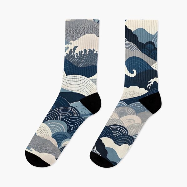 Item preview, Indigo Seigaiha Ocean Waves Pattern – Japanese Coastal Design designed and sold by Hashola Designs.
