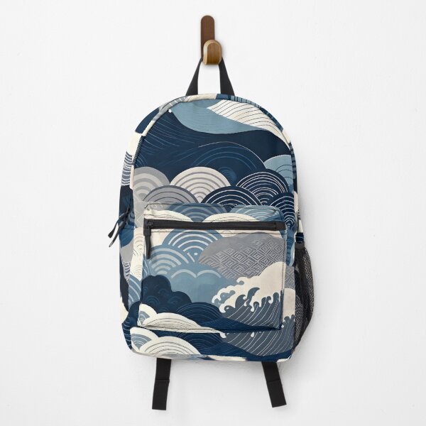 Item preview, Indigo Seigaiha Ocean Waves Pattern – Japanese Coastal Design designed and sold by Hashola Designs.