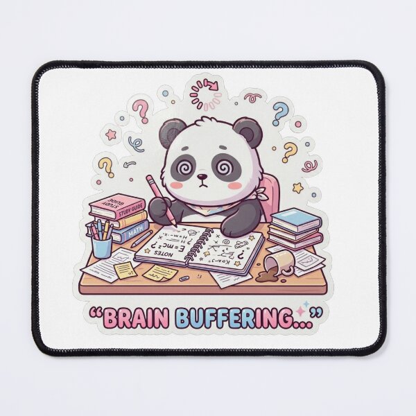 Item preview, Brain Buffering Panda | Overthinking Student Meme Sticker designed and sold by PixoNest.
