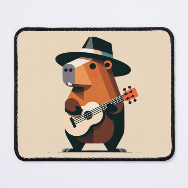 Item preview, Capybara Musician – Retro Folk Emblem designed and sold by Dogandesighn.