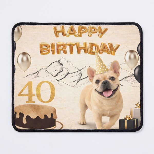 Item preview, French Bulldog Elegant 40th Birthday Card designed and sold by GivingJoy.