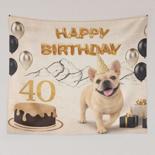 Item preview, French Bulldog Elegant 40th Birthday Card designed and sold by GivingJoy.