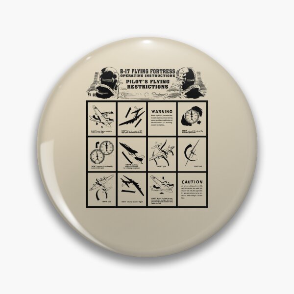 Item preview, B-17 Flying Fortress Pilot Restrictions WW2 Aircraft Diagram designed and sold by MilitaryMart.